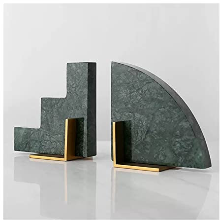 Buchstützen Dekorative Marmor-Buchstützen, dekorative Buchstützen for schwere Bücher, geometrische Messing-Buchstützen for Bücherregale, Büroschreibtisch, Wohnzimmerdekoration Book Holder Halter