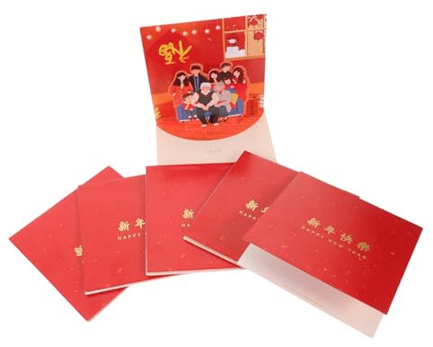 STOBOK 6st Grußkarte Frohes Neues Jahr Karte Neue Einladungen Mondneujahrskarten Frohe Weihnachtskarte Chinesische Neujahrsdekorationen 2024 Erinnerungskarte Karikatur Papier Kind