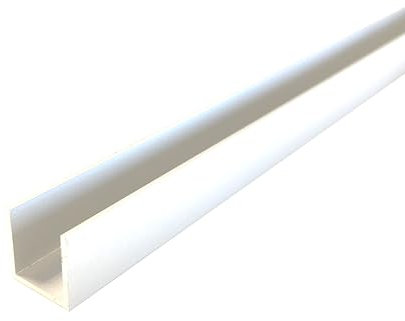 HOMEWELL - Profilé U aluminium, lg 1950mm (15 x 15 x 15 x 1,5 mm, Laqué Blanc)