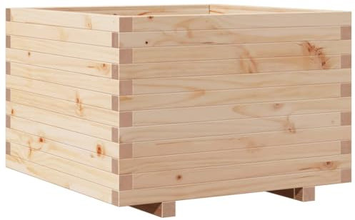 vidaXL Jardinière 70x70x49,5 cm Bois de pin Massif, jardinière d'extérieur, bac à Fleurs, boîte à Plantes, jardinière de terrasse, jardinière d'herbes