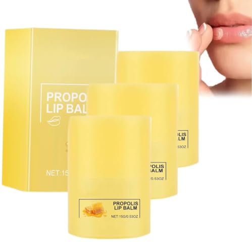Lippenbutter mit Honigbienen, Lippenbalsam und -maske mit Propolis, feuchtigkeitsspendender Lippenbalsam und -maske für die Nacht, Lippenmaske für Tag und Nacht, Reparatur (3Stück)