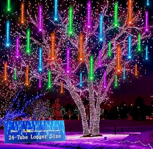 Halloween-Lichter, mehrfarbige Meteorschauer-Lichter für Outdoor-Dekorationen