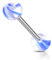 beyoutifulthings Zungen-piercing marmorierte Acryl-Bälle Blau 6-mm Silber Universal-Piercing Chirurgenstahl Barbell-s Stab-länge 16-mm