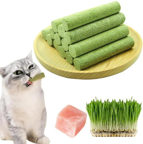 10pcs Cat Grass Teething Stick,Cat Grass Chew Stick,Cat Dental Sticks,Cat Chew Sticks,Cat Dental Toy,Cat Catnip Chew Sticks for Indoor Cats,Catnip Toys Sticks for Hairball Removal,Cat Teeth Cleaning