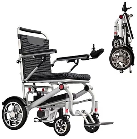 ByteTecpeak D06Sedia a Rotelle Elettrica Pieghevole, Super Leggera in Lega di Magnesio-Alluminio, Compatibile con Viaggi in Aereo, con Batteria al Litio da 12A, Peso 14,9 kg, Capacità Massima 150 kg