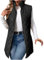 OVARA Women's Quilted Gilet Longline Stand Collar Lightweight Zip Padded Vest Thermal Comfy Casual Plain Puffer Gilets Ladies Body Warmers Long Sleeveless Jacket