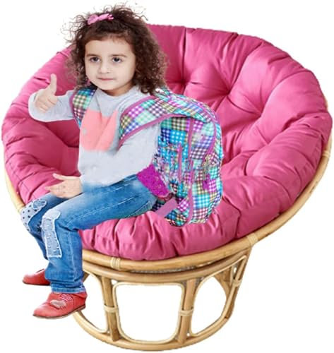 Coussin rond en velours de luxe pour chaise œuf en osier, coussins de dossier surrembourrés pour chaise longue, coussin nid épais pour salon, café foncé, 160 x 160 x 12,7 cm