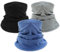 KEYRI 3 Pièces Hiver Tour de Cou Thermique Cache-Cou Col Nez Hiver Masque écharpe Tube Chaud épais Cyclisme Skateboard Vélo Moto Sport Masque de Protection UV Neck Warmer Cache-Cou (Noir Gris Bleu)