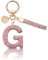 MORSUNBELA porte clef, Lettre porte clé G, Porte clef initiale Porte clé rose G, Porte clef femme
