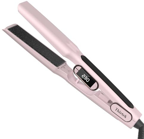 Thirtek Professional Wide Hair Straightener,1 1/2 IN Flat Iron With Ceramic Floating Plate,25S Fast Heat Up For Salon Wonder,15 Temps Up To 230℃ | Anti-Scald Silicone Handle | LCD Display | Light Pink