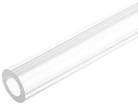 QUARKZMAN 2 Stück PVC Transparent Rohr, Innendurchmesser 19mm Durchmesser 25mm LÄNGE 350mm Acryl Kunststoffrohr für Lampenbau, Stehlampen, Möbel