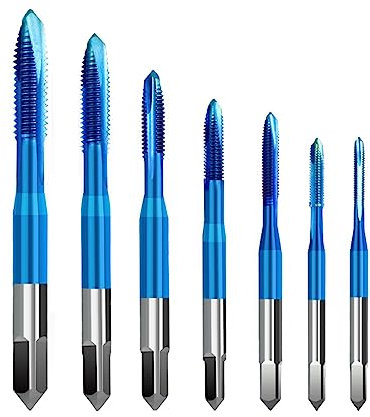 1pc M2-M6 Blue Coated Thread Tap Tornillo de acero de alta velocidad Taladro de vástago recto(M10x1.5,2pcs)
