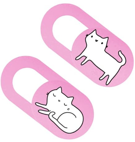CIYODO 2pcs Cover Pro Ultra Things Cat Side Decor Sticker Clear Webcam Tripod Slides Cover Pink Abs