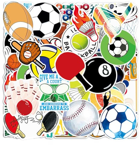 OAOSDH 100 Ball -Sport -Aufkleber, wasserdichte Aufkleber, Kreative Graffiti -Aufkleber, Die Computer, Koffer Und Wasserflaschen Dekorieren Können.