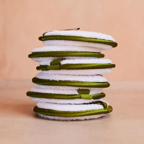 Wiederverwendbare Make-up-Entferner-Pads (20 Stück) mit waschbarem Wäschesack und runder Box zur Aufbewahrung, natürlicher Bambus und Bio-Baumwolle, runde für alle Hauttypen, umweltfreundliche