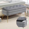 AUKWIK Sitzbank mit Stauraum, Schuhbank mit Sitzfläche, Sitzhocker Aufbewahrungsbank mit goldenen Metalbeinen für Eingang, Wohnzimmer und Schlafzimmer 104 × 40 × 51 cm, Dunkel Grau