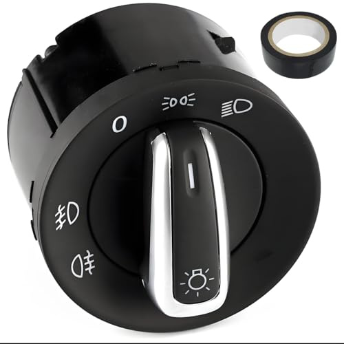 ZAMDOE 5ND941431A Scheinwerferschalter für VW EOS 5 Plus 6 3 4 Passat B6 CC Variant Jetta Beetle Scirocco Transporter Sharan Caddy 3 für Seat Alhambra Kombi Hauptlichschalter Lichtschalter modern hell