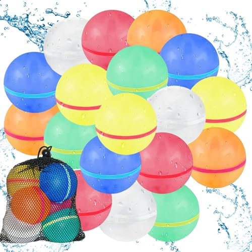 8 Stück Wiederverwendbare Wasserbomben Pool Spielzeug für Kinder Erwachsene, Eine Sekunde Schnellfüller Wasserbomben Selbstschließend Wasserball Spielzeug Garten Spielzeug (8 Stück)