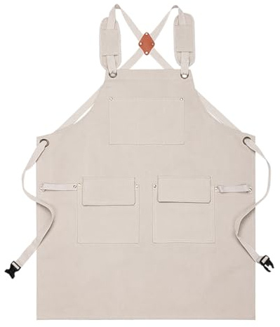 Nanxson Männer Canvas Werkzeugschürze, Schweißerschürze, Arbeitsschürzen, | wasserabweisend Latzschürze einstellbare Werkzeugschürze mit mehere Taschen für Garten, Industrie, Handwerker