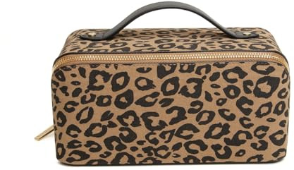 Alice Wheeler Medium Dark Leopard Train Case