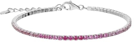 Bronzallure Bracciale Tennis Donna – Bracciale Tennis con Cubic Zirconia Fucsia Degradé – Gioielli Made in Italy – Braccialetto Idea Regalo Compleanni, Anniversari, Festa Donna, Festa Mamma