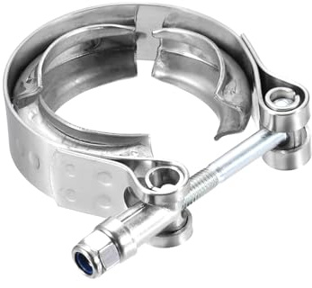 sourcing map V Band Clamp 1.5 Inch 304 Stainless Steel V-Band Bolt Clamp for Exhaust Systems Downpipe Exchange Car Accessories, Silver