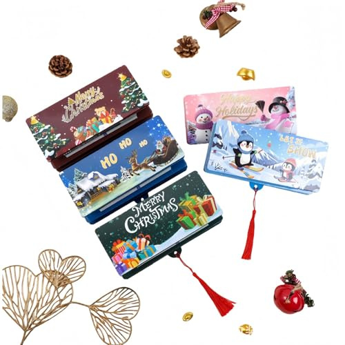 Weihnachten Geldgeschenk Verpackung, Christmas Cash Gift Envelope Weihnachtskarte Geldgeschenk, Geldkarte Weihnachten für Familie Freunde (Hauptbild: 5er-Pack)