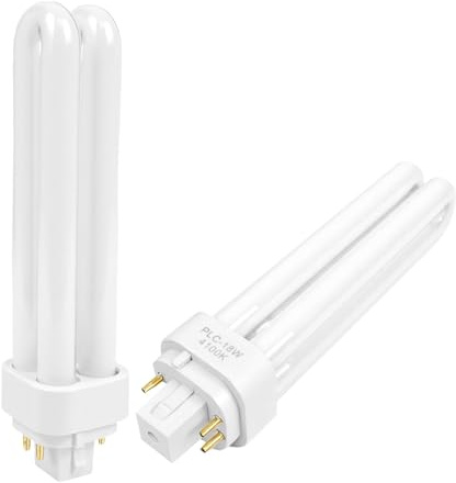 Elixvane PLC 18W G24q-1 Light Bulbs 4 Pin 4100K White Energy Saving Lamp | 2 Pack Bright Light 18W G24q-1 4 Pin CFL Bulbs for Indoor and Outdoor Such as Bathrooms, Corridors, Offices, and Bedrooms