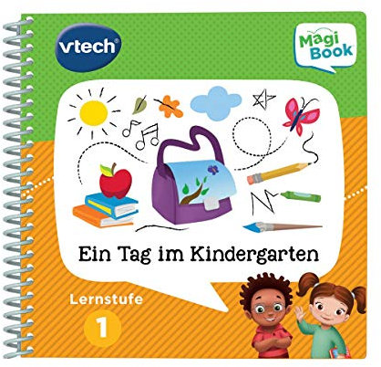 VTech 80-481204 Lernstufe 1 - Ein Tag im Kindergarten MagiBook Lernbücher, Mehrfarbig