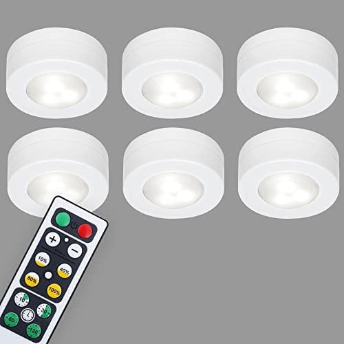 BRILONER - Schrankbeleuchtung mit Fernbedienung, in Stufen dimmbar, Timer, Unterbauleuchte Küche, LED Lampe Kleiderschrank, Schrankbeleuchtung, Küchenlampe, Arbeitsplatte, 5,8x2,6 cm, Weiß