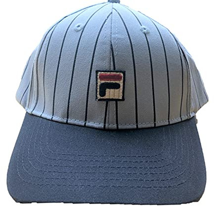 Fila Unisex Two Tone Striped Heritage Adjustable Baseball Cap hat with Embroidered Logo