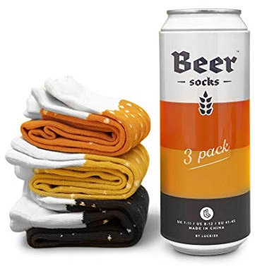 Luckies of London Beer Socks Multipack Novelty Socks & Beer Gifts For Men Birthday Presents For Dad & Grandad Gifts Funny Mens Socks & Funny Gifts For Men Funny Socks & Novelty Gifts For Dad