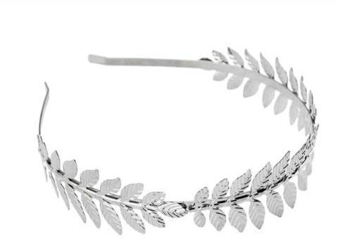 SZETOSY Leaf Bridal Headband - GOODCHANCEUK Roman Goddess Headband Wedding Accessories for Wedding, Party, Dancing Party, Fashion Show Silver Color