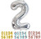 Ponmoo Luftballon Silber Zahl 2, Riesen Nummer 0 1 2 3 4 5 6 7 8 9 10-19 20-29 30-39 40 50 60 70 80 90 100, groß Folienballons für Hochzeit Jubiläum, Geburtstagsballons Party Dekoration