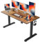 FEZIBO Schreibtisch Höhenverstellbar Elektrisch, 152 x 60 cm Computer Stehschreibtisch mit Memory-Steuerung und Anti-Kollisions Technologie, Schwarzer Rahmen/Braun Tischplatte