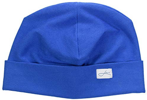 Lou-i Herren Baumwollmütze blau Beanie Hat Made in Germany Wintermütze (57-58, Royal blau)