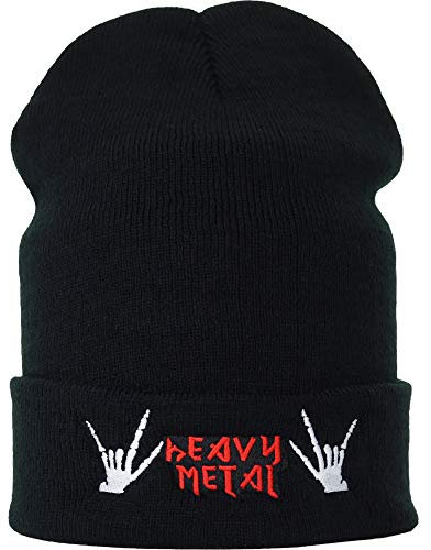 EXPRESS-STICKEREI Lustige Strickmütze - Warme Wintermütze mit Spruch Heavy Metal Biker Beanie für Damen und Herren - Unisex Wollmütze Seemannsmütze - Beanie Haube mit Spruch