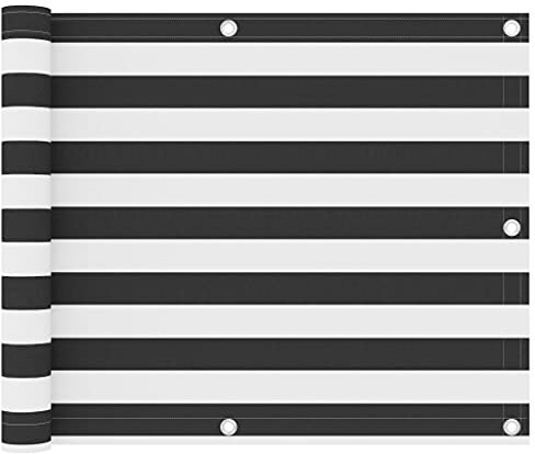 vidaXL Balkon Sichtschutz Bespannung Terrasse Windschutz Sonnenschutz Balkonbespannung Balkonverkleidung Anthrazit Weiß 75x400cm Oxford-Gewebe