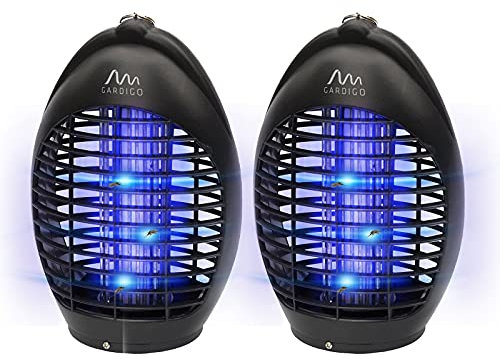 Gardigo Insektenvernichter Elektrisch mit LED UV Licht für 20m² - 2er Set I Mückenfalle Fliegenfalle | Insektenschutz Insektenabwehr für drinnen I Elektrischer Mückenschutz | Fliegenvernichter