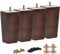 5 inch Pieds De Meubles en Bois, Tchosuz 4 PCS Pieds De Canapé Coniques Carrés Noyer avec Protecteurs en Caoutchouc & Vis & M8 Plaques De Montage,Pieds en Bois pour Sofa Cabinet Fauteuil Bricolage