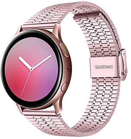MUEN 20mm Pulsera de Liberación Rápida Banda de Reloj de Repuesto de Acero Inoxidable Compatible para Reloj Samsung/Huawei Negro/Plata/Dorado/Oro rosa