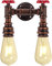 KAWELL Kreative Wasserrohr Vintage Kerze Wandleuchte Industrielle Retro Wandlampe Schmiedeeisen E27 60W Max für Restaurant Cafe Bar Flur Küche Schlafzimmer, Rostfarbe x 2