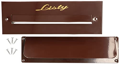 KOTARBAU® Briefeinwurf-Klappe für Haustüren 275 x 90 mm Außen-Einwurfblende Zeitungsklappe Braun