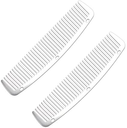 Antistatische Friseurkämme aus Edelstahl, Haarstyling, Friseurkamm für Männer und Frauen, 2 Stück (2 Taschenkamm)