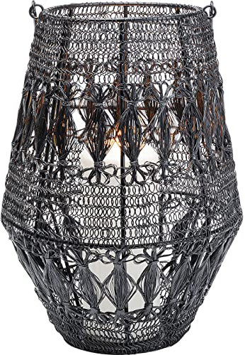 Kare Design Laterne Hayat, Schwarz, Handgearbeitet, Windlicht, Kerzenhalter, Zimmer Deko, Dekoration für Wohnzimmer, Schlafzimmer, Hochzeit, Unikat, Aluminium, 33x22x22 cm (H/B/T)
