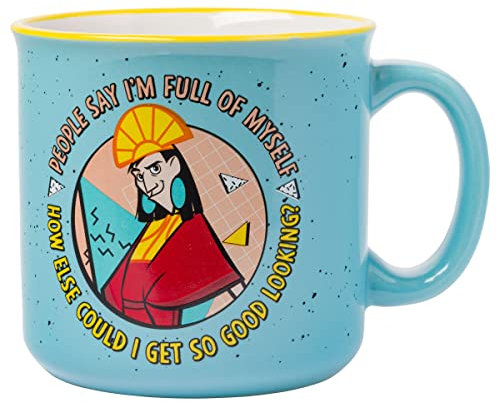 Silver Buffalo Disney Emperor's New Groove Kuzco Memphis How Else Could I Get So Good Looking Ceramic Camper Mug, 20 Ounces