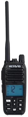 Retevis RM21 Radio Marina de Mano, Walkie Talkie Impermeable IP67, Reducción de Ruido Inteligente AI, Radio Bidireccional Flotante de 88 Canales para Guardacostas, Kayak, Pesca (Negro, 1 Paquete)