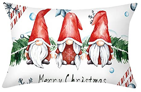 JAXICH Weihnachtskissenbezug Weihnachtsdeko Leinen Kissenhülle Pillow Covers Weihnachtskissenbezug Sofa Kissen Outdoor Couchkissen 30x50 cm