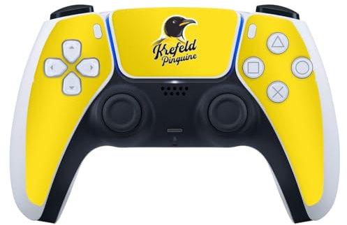 DeinDesign Skin kompatibel mit Sony Playstation 5 Controller PS5 Folie Sticker Eishockey Krefeld Pinguine Sport