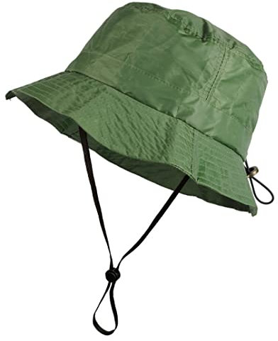 Toutacoo. Regenhut. verstellbar. mit abnehmbarem Kinnriemen. Nylonoptik (23-Grün Kinnriemen)